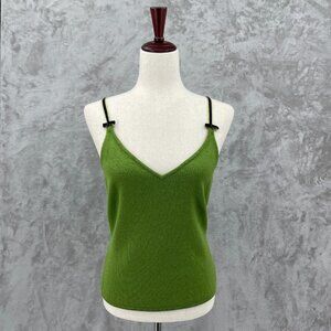 Byron Lars Beautymark Silk Cashmere Green Knit Sweater Tank Top Bows